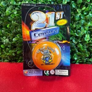 Vintage 2000 21st Century Yo-Yo Orange No Problem Computer Graphic Y2K Toy